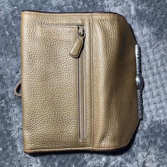 Vintage Brighton Leather Wallet Card Slots Tan Vintage Snap Closure - Picture 5 of 6